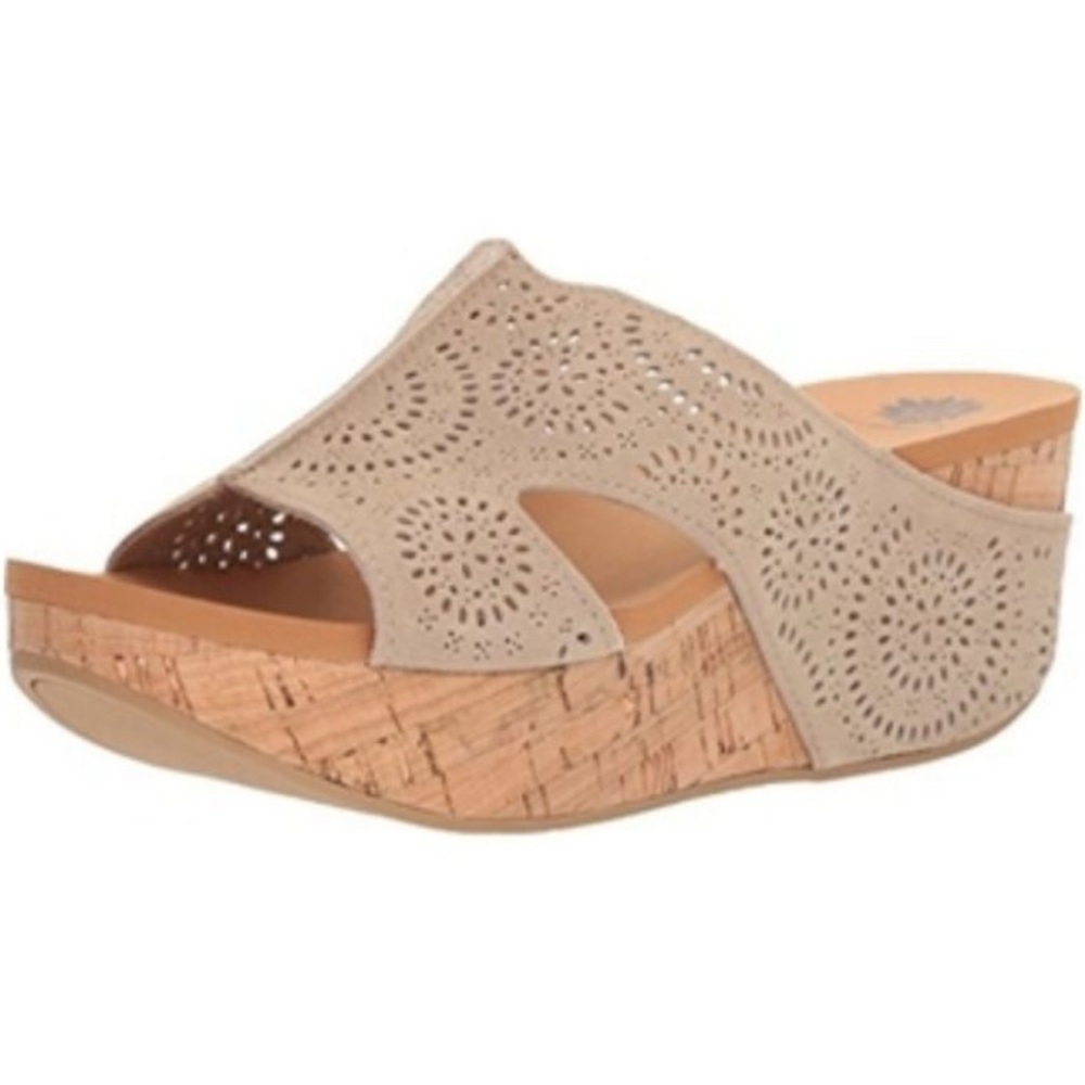 Yellow Box Wedge Sandals
